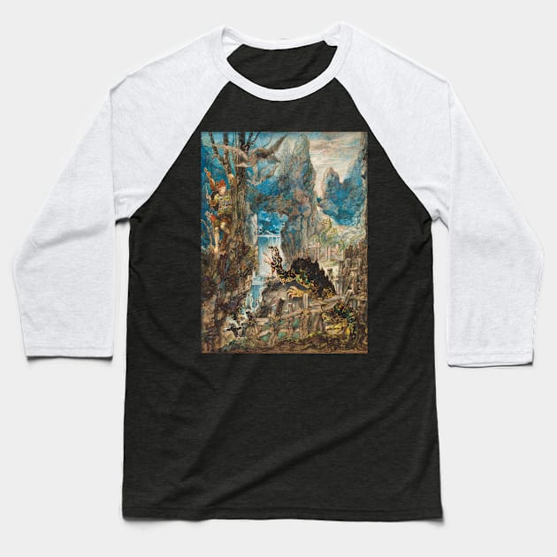 The Many-Headed Dragon and the Many-Tailed Dragon by Gustave Moreau Baseball T-Shirt by Amanda1775